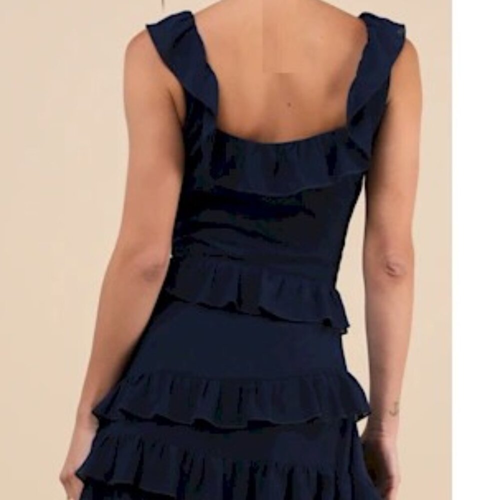 Lulu's Navy Blue Ruffled Maxi Dress - Picture 6 of 8